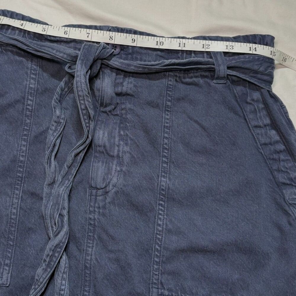 Cloth & Stone Anthropologie Tencel Paperbag Waist Denim Mini Skirt Womens S - Picture 7 of 8